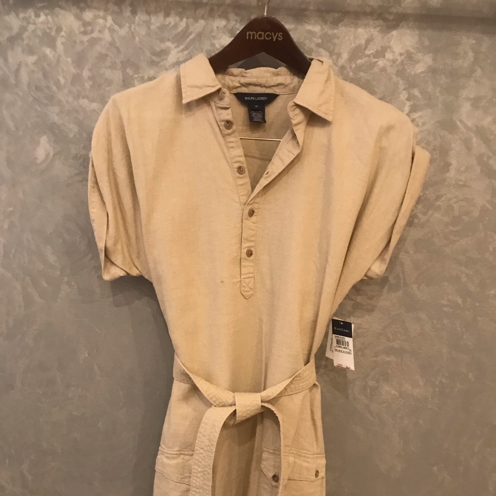 Ralph Lauren dress, beige, youth 16 women’s S NWT